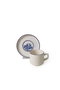 Hermia Juego de Tazas de Té y Platillos Blanco y Azul Marino (12 Piezas)